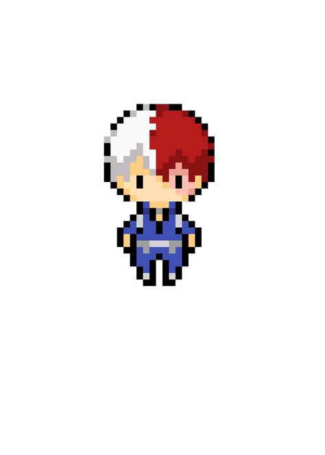 Todoroki Perler Beads, Mha Pixel Art Grid, Mha Perler Beads, Mha Pixel Art, Hama Beads Anime, My Hero Academia Todoroki, Hero Academia Todoroki, Minecraft Pattern, Anime Pixel