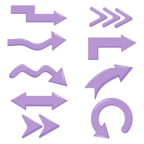 Vector set of purple arrows | Premium Vector #Freepik #vector #purple #flat #path #oriental Arrow Meaning, Purple Vector, Purple Themes, Premium Vector, Graphic Resources, Purple