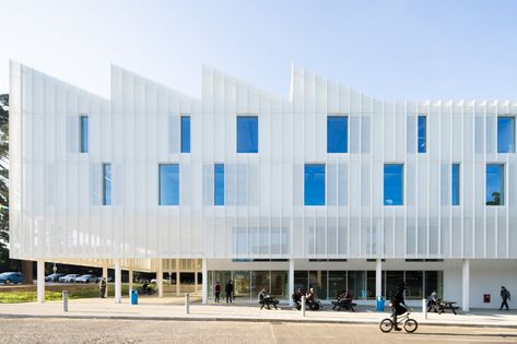 Digi-Tech Factory — COFFEY Coffey Architects, Sawtooth Roof, London Underground Stations, Sloped Garden, Industrial Architecture, Steel Columns, City College, Norwich City, Roof Light