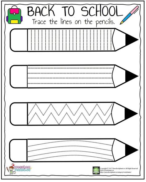 Here is tracing worksheet for preschoolers and firs graders. Kids will improve tracing ability and color the pencils for fun! This pencil tracing worksheet is in pdf format and ready to print. Have fun! Pencil Craft For Preschoolers, Pencil Tracing, Trace Worksheet, Welcome To Class, Back To School Worksheets, Kindergarten Morning Work, All About Me Preschool, Tracing Worksheets Preschool, Free Preschool Worksheets