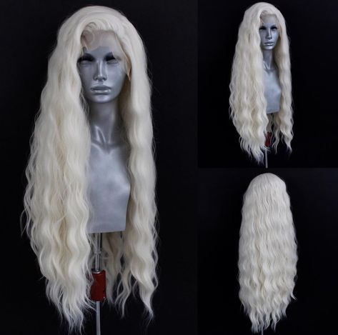 Webster Wigs, Short Platinum Blonde Hair, Long Platinum Blonde, Blonde Hair With Roots, Wig Middle Part, White Blonde Hair, Blonde Waves, Icy Blonde, Balayage Hair Blonde