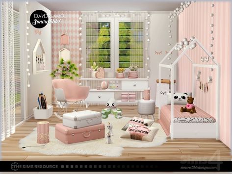 The Sims Resource - Daydreamer Toddler Todler Room, Lotes The Sims 4, Sims Baby, Toddler Bedroom Girl, Muebles Sims 4 Cc, Sims 4 Bedroom, Sims 4 House Plans, Dream Kids, Sims 4 Children