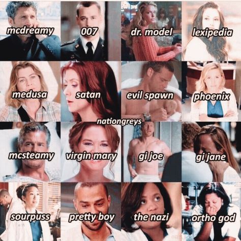 Greys Anatomy Nicknames, Grey's Anatomy Quiz, Anatomy Memes, Greys Anatomy Facts, Greys Anatomy Episodes, Gray's Anatomy, Greys Anatomy Funny, Anatomy Quotes, Grey Stuff