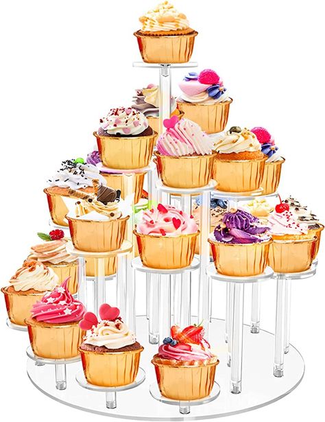 Acrylic Cupcake Stand for 24 Cupcakes, FODIENS Clear Cupcake Holder Dessert Display Stand, Decorative Cupcake Tower Pastry Serving Platter Display for Weddings Birthday Party Christmas : Amazon.ca: Home Mini Cupcake Display, Acrylic Cupcake Stand, Platter Display, Christmas Amazon, Elaborate Cakes, Dessert Holder, Dessert Display Stand, Cake Stand Display, Cupcake Display