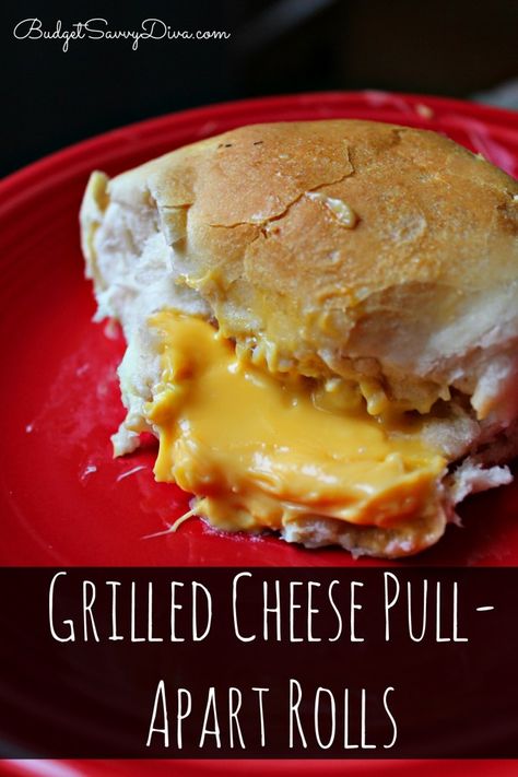 Grilled Cheese Pull-Apart Rolls Recipe Mac And Cheese With Ham Recipe, Grilled Cheese Pull Apart Rolls, Asparagus With Parmesan Cheese, Mac And Cheese With Ham, Pull Apart Rolls Recipe, Pillsbury Biscuit Recipes, Cheese Cauliflower, Velveeta Recipes, Cheese Pull Apart