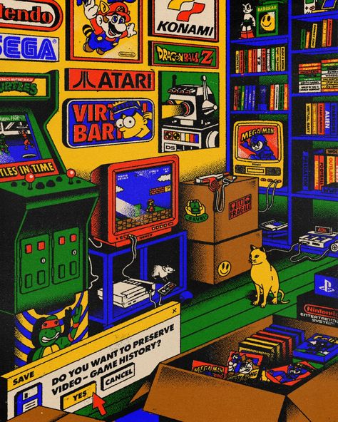 The Collectors Who Save Video-Game History from Oblivion | The New Yorker 80s Print, Test Games, Star Fox, Save Video, Concept Development, 3d Studio, Retro Videos, Game Engine, Retro Video Games