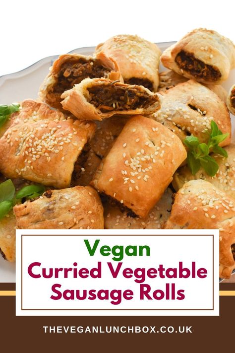 Vegetable Sausage Rolls, Vegan School Lunch, Hot Water Crust Pastry, Vegan Sausage Rolls, Homemade Sausage Rolls, Rough Puff Pastry, Veggie Sausage, Vegan Pastries, Picky Eaters Kids