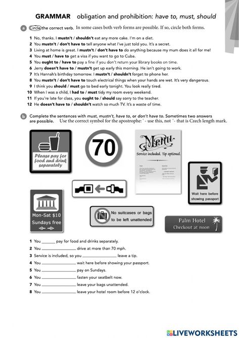 Should Or Shouldn't Worksheets, Either Or Neither Nor Worksheet, Must And Mustn't Worksheet, Modal Perfect Worksheets, When And While Grammar Worksheet, Modal Verbs, Verb Forms, 2nd Year, English Resources