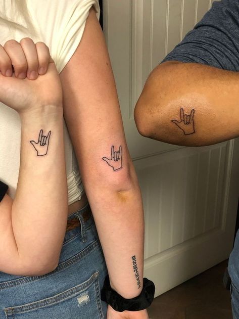 Sign Language Tattoo, Spiderman Tattoo, Love Yourself Tattoo, Sibling Tattoos, Dainty Tattoos, Baby Tattoos, Family Tattoos, Tattoos For Daughters, Tattoos For Kids