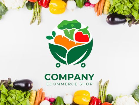 E-commerce Logo ( Fruits & Vegetable Shop ) by Ankit Chaudhary Vegetable Shop Logo, Vegetable Logo Design, Vegetable Logo, E Commerce Logo, Vegetable Shop, Fruit Logo, Band Tattoo Designs, Program Fans, Ecommerce Shop