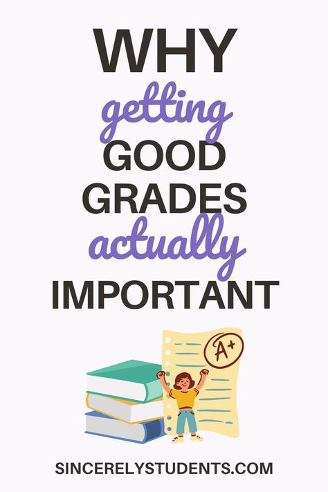 Not sure why good grades actually matter? Read this blog post to learn why and how to actually get better grades with a few top study tips. Get Better Grades, Get Good Grades, School Report Card, Better Grades, Study Hacks, Study Help, School Hacks, Good Grades, In High School