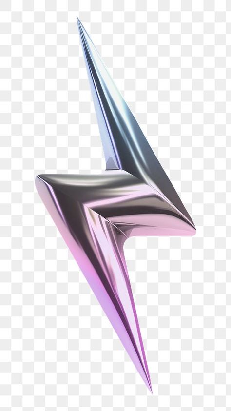 Chrome 3d Design, Y2k Transparent Png, Chrome Icon, Transparent Icons, Holographic Art, Pink Lightning Bolt, Shape Png, Shape Background, Pink Lightning