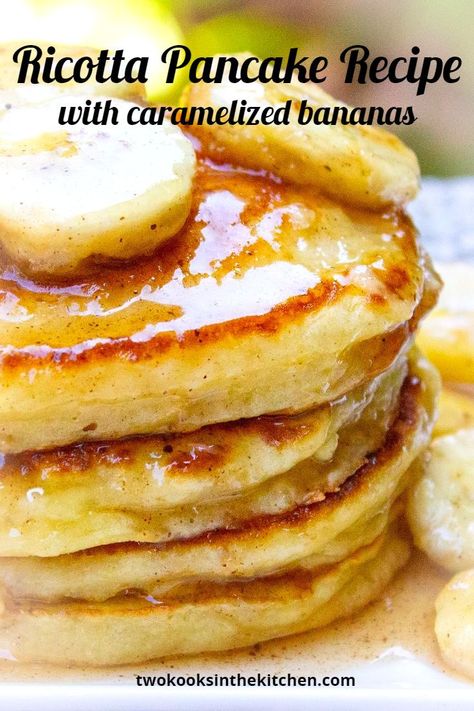 Pancake Recipe Homemade, Breakfast Egg Bake, Lemon Blueberry Pancakes, Vegetarian Brunch, Carrot Cake Oatmeal, Ricotta Pancakes, Easy Brunch Recipes, Caramelized Bananas, Easy Cinnamon