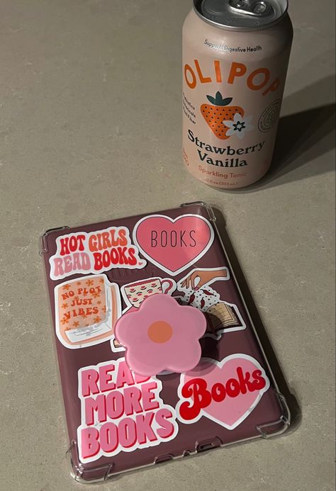 kindle paperwhite cover stickers aesthetic strawberry vanilla olipop Stickers For Kindle, Kindle Stickers, Cover Stickers, Kindle Reader, Book Instagram, Kindle Cover, Kindle Case, Bookish Things, Kindle Paperwhite