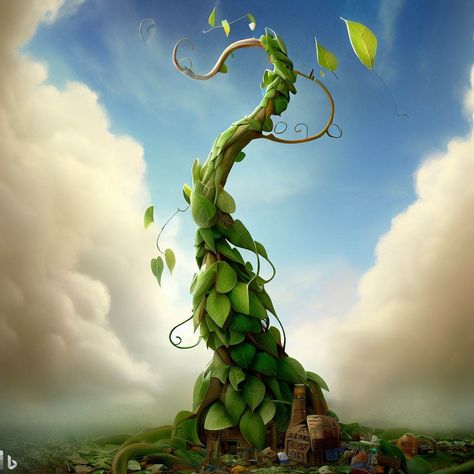 Jack And The Beanstalk Tattoo, Beanstalk Drawing, Jack And The Beanstalk Drawing, Beanstalk Illustration, Jack In The Beanstalk, Jack And Beanstalk Illustration, Jack And The Beanstalk Small World, Jack And The Beanstalk, Mixed Media Art Canvas