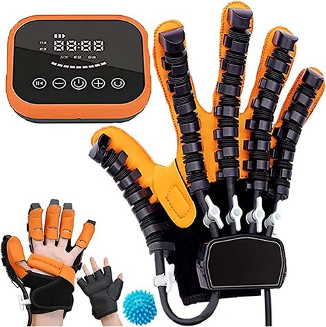 Amazon.com: Upgrade Strengthen Rehabilitation Robot Gloves,Smart Rechargeable Finger Training Rehab Orthotics,Stroke Hemiplegia Hand Splint Finger Orthosis for Hand Dysfunction Patients(Color:Right Hand,Size:XL) : Health & Household Hand Therapy Exercises, Smart Gloves, Robot Hand, Hand Therapy, Hand Gloves, Black Gloves, Ladies Day, Gloves, Things To Sell