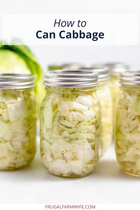 Canning Cabbage: Step-By-Step Guide - The Frugal Farm Wife Canning Red Cabbage Recipes, How To Preserve Cabbage, How To Can Cabbage, Canning Cabbage Water Bath, Cabbage Canning Recipes, Canning Cabbage Recipes Water Bath, Canned Cabbage Recipes, Canning Cauliflower, Canned Cabbage