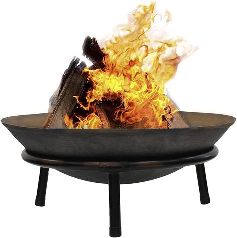 LARGE CAST IRON GARDEN FIRE PIT: A traditional round-shaped fire pit bowl with a large diameter of 50cm and height of 20cm, perfect for outdoor use in your garden, patio, or deck. Burnt Timber, Cheap Fire Pit, Cast Iron Fire Pit, Iron Fire Pit, Large Fire Pit, Wood Charcoal, Cool Fire Pits, Fire Pit Bowl, Garden Fire Pit