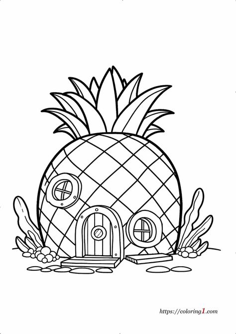 SpongeBob Pineapple House Coloring Page - Free Coloring Sheet (2024) Spongebob Pineapple House, North America Flag, Spongebob House, Flag Of Europe, Spongebob Coloring, House Coloring Pages, Pineapple House, Africa Flag, House Colouring Pages