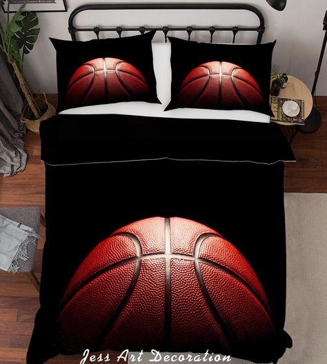 3D Basketball Duvet Covers Set, Black Quilt Cover, Brown Bedding set, Dark Doona Cover, Closeup Basketball Queen bedding, Boy King bedding Basketball Quilt, 3d Basketball, Brown Bed, Pillowcase Pattern, Quilted Duvet, Comforter Cover, Teen Room, Quilt Cover Sets, Black Quilt