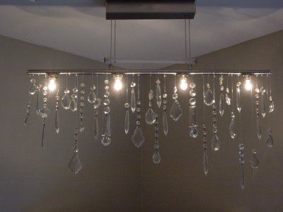 DIY light fixture with a smaller price tag  IKEA Hackers: glam up your glimt Ikea Chandelier, Chain Chandelier, Diy Light Fixtures, Easy Backdrops, Ikea Hackers, Diy Chandelier, Ikea Diy, Diy Lamp, Salon Decor