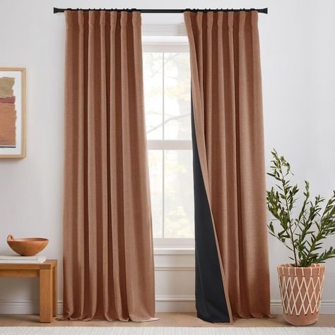 PRICES MAY VARY. 100% Blackout Curtains:Made of linen texture soft fabric with microfiber polyester thermal backed liner,these thick and heavy two layer lined curtains ensure you 100 percent BLACK-OUT for a complete total dark room compared with most 80-95% blackout curtains on the market. Neutral Linen Textured Look:Designed for the trending neutral or modern boho aesthetic interior home decor,the linen texture curtains are not just curtains but decorative elegant drapery adding the natural bea Curtains For Patio Doors, Rust Curtains, Patio Doors Sliding, Fall Curtains, Western Curtains, Curtains For Patio, Linen Basket, Elegant Draperies, Patio Door Curtains