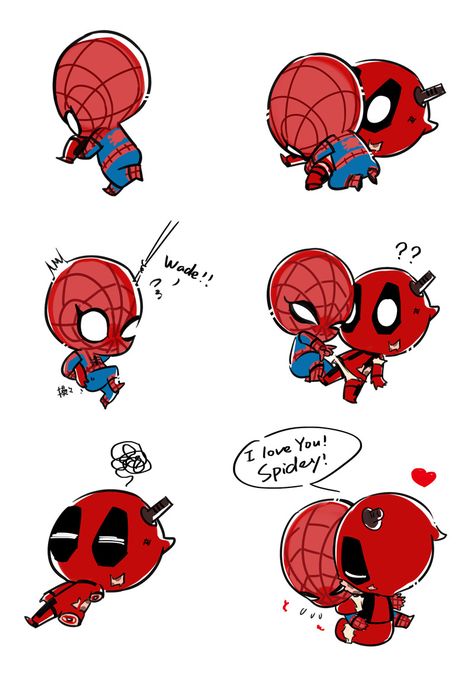 In Chinese,the meaning of"520"is "I love u".So lets see spideypool how to show love to each other! Deadpool Hd Wallpaper, Cute Deadpool, Cute Batman, Harry Potter Quilt, Deadpool X Spiderman, Chibi Marvel, Deadpool Funny, Dibujo Simple, Deadpool And Spiderman