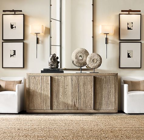 Aspen French Oak Sideboard | RH Rustic Materials, Oak Sideboard, Furniture Vanity, Chesterfield Sofa, Bath Furniture, A Living Room, Design Minimalista, Home Hardware, Restoration Hardware