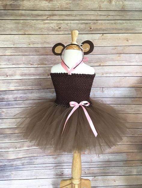 Monkey costume - monkey tutu -  halloween costume - brown monkey dress - monkey halloween costume - brown tutu - pink and brown monkey dress Monkey Halloween Costume, Monkey Costume, Monkey Dress, Pink Monkey, Monkey Costumes, Costume Tutu, Pink Monkeys, Monkey Birthday, Up Costume