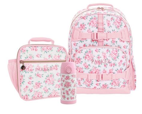 Pottery barn kids Mackenzie LoveShackFancy Antoinette Floral Backpacks Pottery Barn Backpack, Cute Suitcases, Daughter Outfits, Kindergarten Backpack, Baby Backpack, Toddler School, Floral Backpack, Insulated Lunch Box, Small Notebook