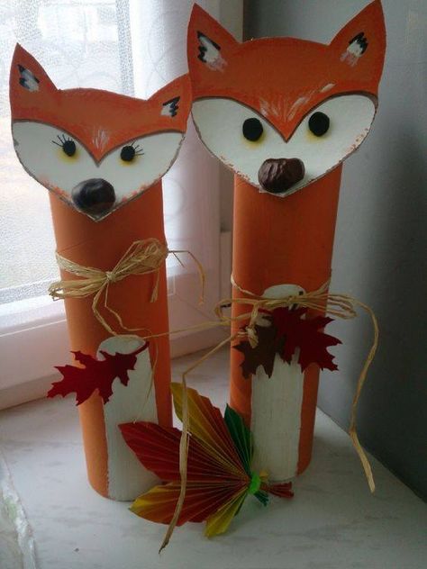 Fox Crafts, Fall Arts And Crafts, Toilet Paper Roll Crafts, Paper Roll Crafts, Fall Crafts For Kids, Autumn Crafts, Fall Projects, Nature Crafts, Fall Diy