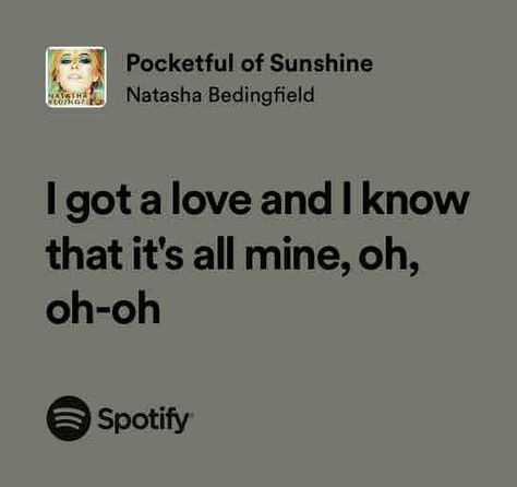 Pocketful of Sunshine Sunshine Songs, Pocketful Of Sunshine, Bambi Baby, Natasha Bedingfield, Pocket Full Of Sunshine, Brown Eyed Girls, Spotify Song, Songs, Writing