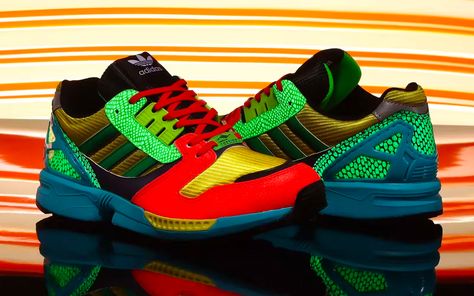 atmos x adidas ZX 8000 "Mash-Up" ID9448 Release Date Adidas Zx 8000, Black Tongue, Jordan 11 Low, Adidas Zx, Adidas Fashion, Blue Heels, New Uses, New Sneakers, A Bathing Ape