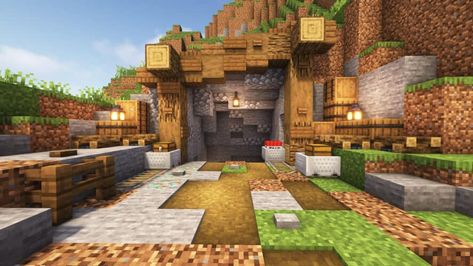 Cave House Interior Minecraft, Minecraft Mineshaft Entrance Ideas, Mine Shaft Entrance Minecraft, Mineshaft Minecraft, Minecraft Mineshaft Entrance, Mineshaft Entrance Minecraft, Cave Entrance Minecraft, Minecraft Cave Entrance, Minecraft Mine Entrance