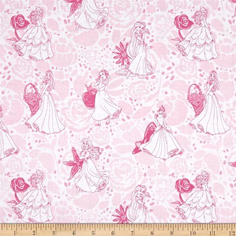 Disney Blanket, Drawing Light, Shabby Chic Quilts, Light Pink Fabric, Princess Line, Disney Fabric, Princess Room, Fabric Ideas, Baby Fabric