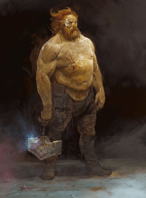 Lightning God Concept Art, Thor God Of Ragnarok, Giant Concept Art, Thor Concept Art, Sif Thor, Half Giant, Germanic Mythology, Vikings Art, Lightning Thunder