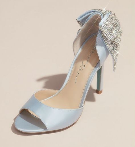 Betsey Johnson & David’s Bridal Create Wedding Shoes for Under $90 – Footwear News Blue Wedding Shoes With Rhinestones, Blue Embellished Wedding Shoes, Wedding Hills Shoes Blue, Betsey Johnson Shoes Wedding, Betsy Johnson Wedding Shoe, Davids Bridal Shoes, Embellished Wedding Shoes, Sparkly Wedding Shoes, Unique Heels