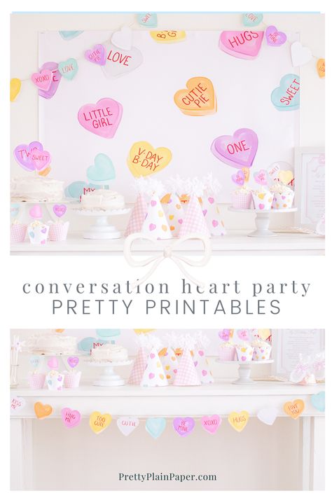 Valentine Birthday Party, Watercolor Candy, Valentines Theme, Valentines Birthday Party, Bow Birthday, Valentinstag Party, Candy Birthday Party, Valentines Birthday, Valentine Party