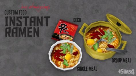 Mod The Sims: Instant Ramen by ohmysims • Sims 4 Downloads Sims4 Collection, Sims4 Food, Sims 4 Kitchen, Alpha Cc, Cc Folder, Sims 4 Clutter, Instant Ramen, The Sims 4 Packs, Sims 4 Game Mods