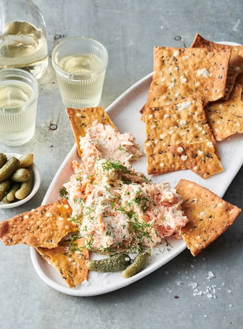 Hot Smoked Salmon and Horseradish Pâté |dish - Dish Hotel Recipes, Dish Magazine, Smoked Salmon Pate, Hot Smoked Salmon, Salmon Platter, Spreads Recipes, Delicious Salmon Recipes, Pate Recipes, Smoked Salmon Recipes