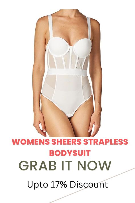 DKNY womens Sheers Strapless Bodysuit #DKNY #bodysuit #womensfashion #lingerie #sheers #strapless #sexy #comfortable #stylish #fashionista #trendy #wardrobeessentials #summerfashion #sleek #flattering #bodypositive #confidenceboost #lingerieaddict #musthave #selfcare Strapless Bodysuit, Lace Maxi, Strapless Bra, Mesh Panel, Lace Maxi Dress, Bra Women, Trendy Plus Size, Women Lingerie, Swimwear Tops