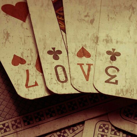 Antique playing cards spelling out love. Lizzie Hearts, New Vegas, My Funny Valentine, The Word Love, Conceptual Photography, Vegas Baby, Word Love, Six Of Crows, Red Hood