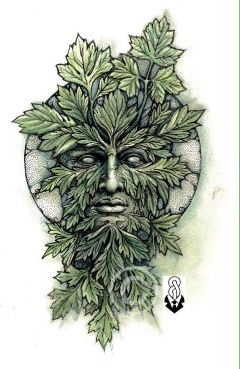 Green Man Tattoo, Guiseppe Arcimboldo, Green Man Sculpture, Celtic Green, Systems Art, Tree Faces, Wood Spirit, Pottery Painting Designs, Celtic Patterns