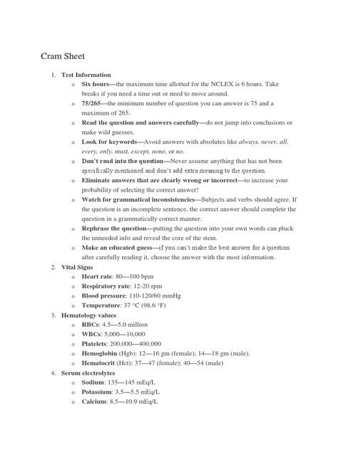 Nclex Cheat Sheet Cheat Sheets For Exam, Normal Vital Signs, Nursing Cheat, Hemoglobin Levels, Nclex Prep, Nclex Exam, Test Taking Strategies, Fluid And Electrolytes, Doctors Note