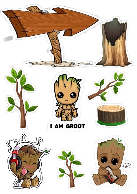 Cut Groot Baby, Luca Disney, Baby Groot, 12th Birthday, Shrek, 8th Birthday, Sticker Collection, Birthday Theme, Chip Bag