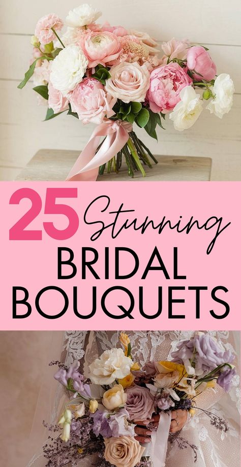 Bridal bouquets showcasing elegant and seasonal designs. Wedding Bouquets Types, March Wedding Flowers In Season, Best Flowers For Bouquets, March Wedding Flowers, Blush Pink Wedding Bouquet, Bridal Flowers Bouquet, Bright Wedding Bouquet, Bouquet Styles, Bridal Bouquet Styles