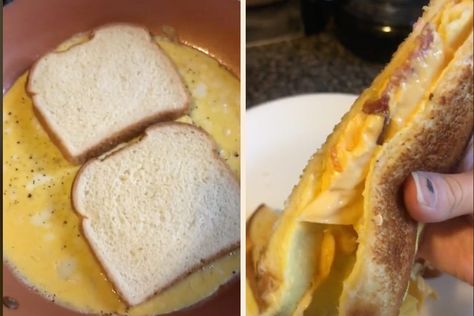 I Tried the TikTok Breakfast Sandwich Hack for the First Time. Here’s What Happened. Tiktok Sandwich, Sandwich Tiktok, Tiktok Breakfast, Ham And Egg Sandwich, Busy Morning Breakfast, Sandwich Hacks, Grilled Ham, Avocado Sandwich, Breakfast Wraps