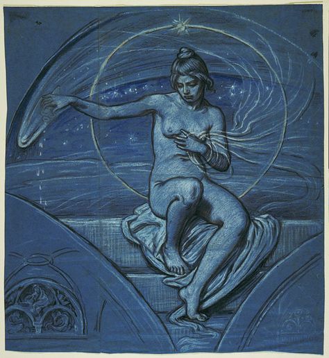 Elihu Vedder (1836-1923)... Study for Stella Funesta 'the evil Star'... 1892 Norman Lindsay, Felix Vallotton, Antoine Bourdelle, George Grosz, Jean Renoir, Joseph Cornell, Francis Picabia, Edouard Vuillard, John Everett Millais