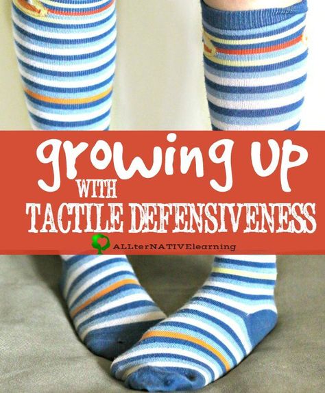 Growing up with tactile defensiveness - Learn about Sensory Processing Disorder (SPD) even as an adult, how to recognize tactile sensory issues in children, and how I have managed over the years including how my parenting is different. October is Sensory Processing Awareness Month so this is perfect. Sensory Issues In Children, Tactile Defensiveness, Sensory Integration Disorder, Tactile Sensory, Sensory Disorder, Sensory Diet, Sensory Integration, Processing Disorder, Sensory Issues