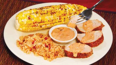 Arizona dreaming pork tenderloin & rice Pork Tenderloin And Rice, Penzeys Recipes, Fresh Corn On The Cob, Dixie Stampede, Pork Brisket, Pork Dinners, Penzeys Spices, Recipe Inspirations, Spices Recipes